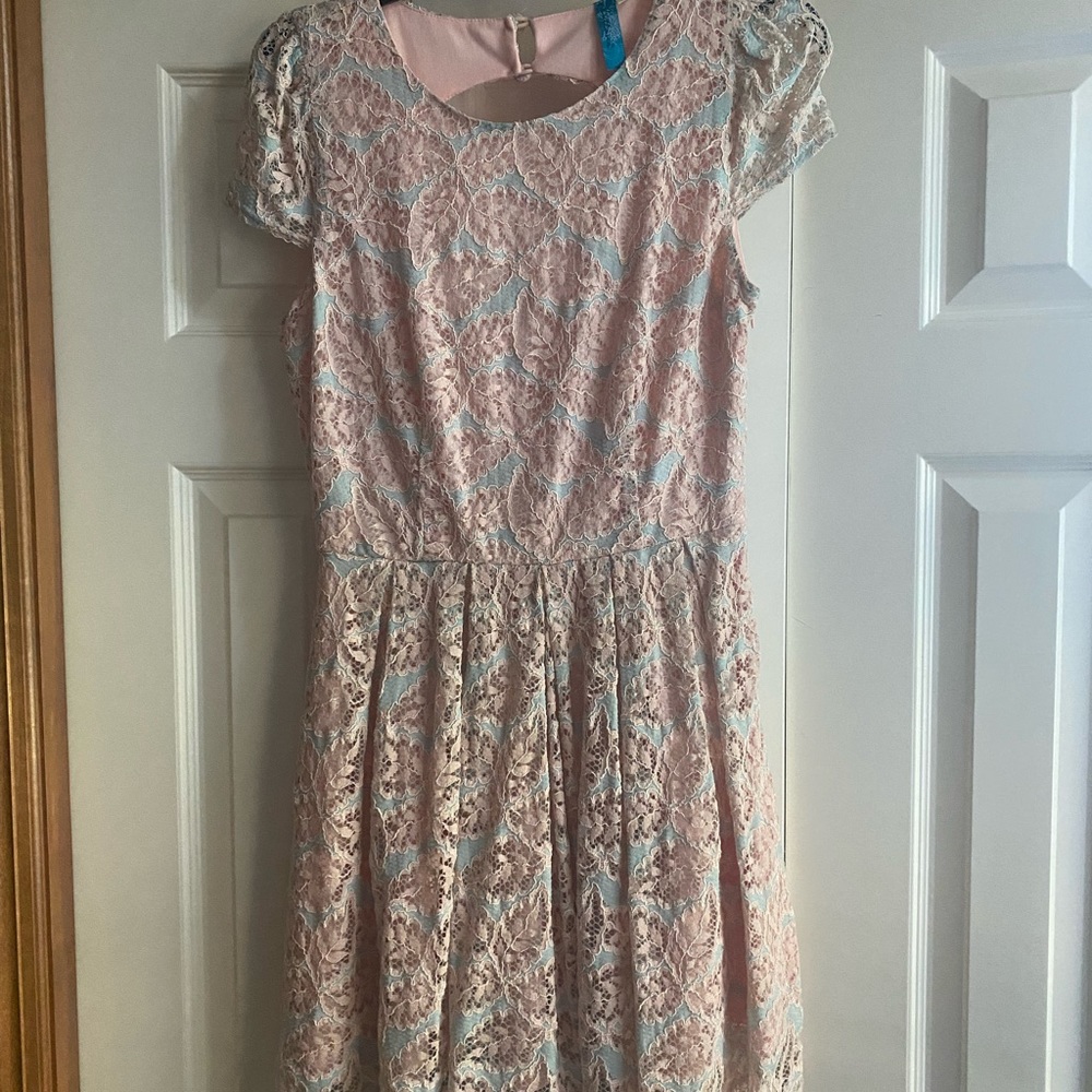 Pastel blue & pink dress